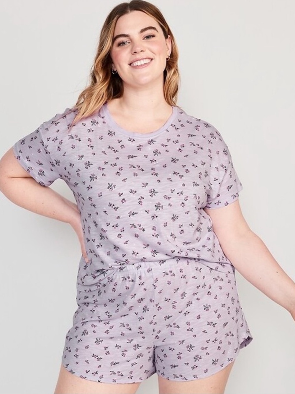 Old Navy Sunday Sleep Purple Floral PJ Set